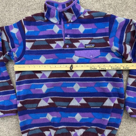 Patagonia Fleece Jacket Snap-T Synchilla Pullover Tribal Aztec Women's M - Picture 10 of 13